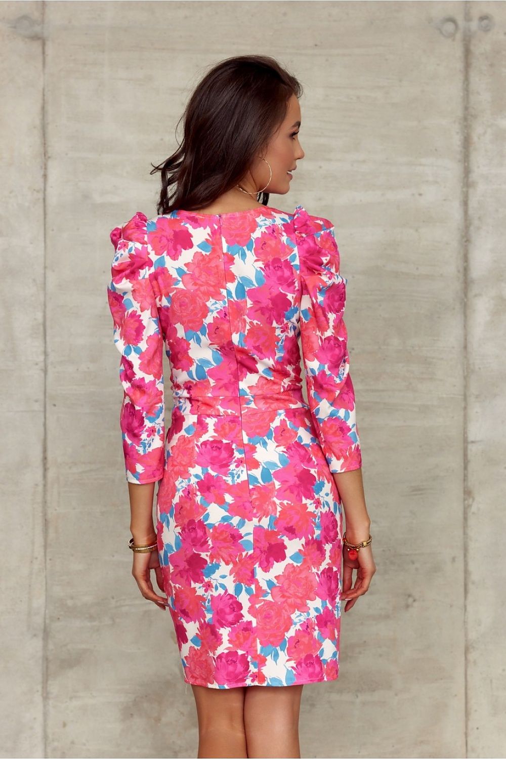 floral full sleeves mini dress