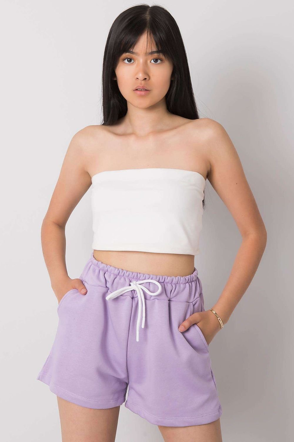 cotton shorts with elastic waistband