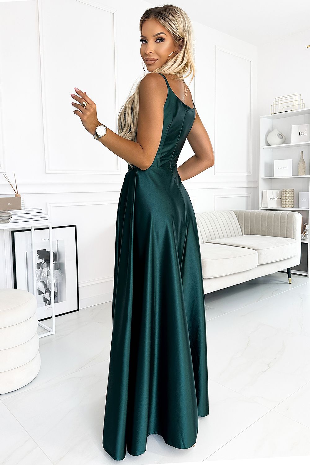 elegant long strapless maxi dress