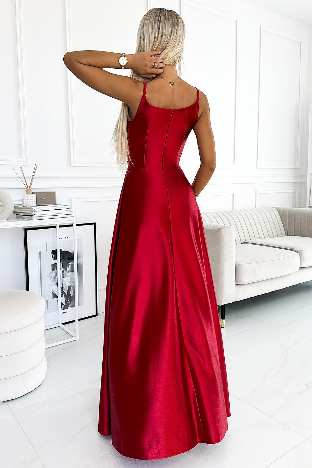 elegant long strapless maxi dress