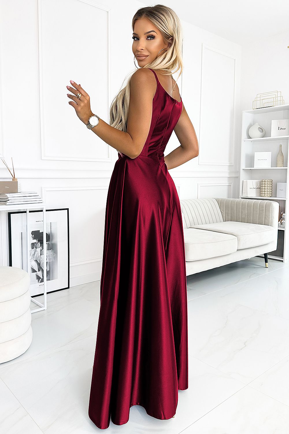 elegant long strapless maxi dress