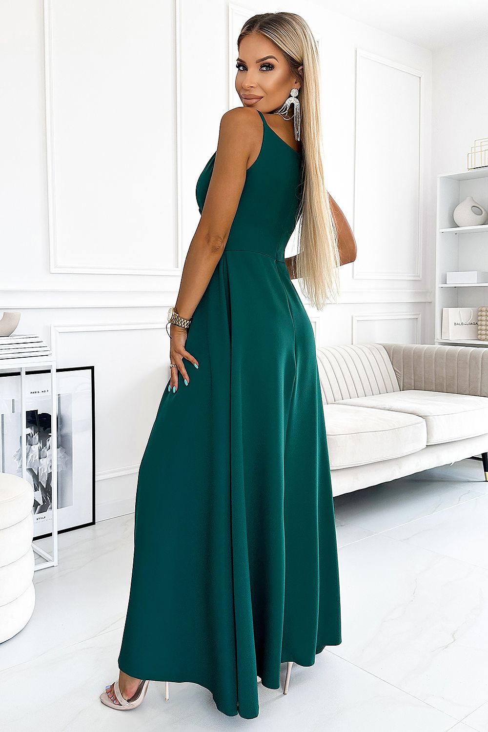 elegant long strapless maxi dress