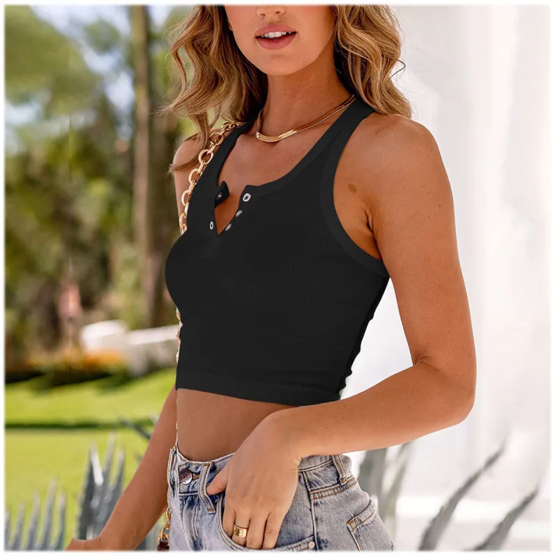 Women Fashion Solid Color Sleeveless Camisole